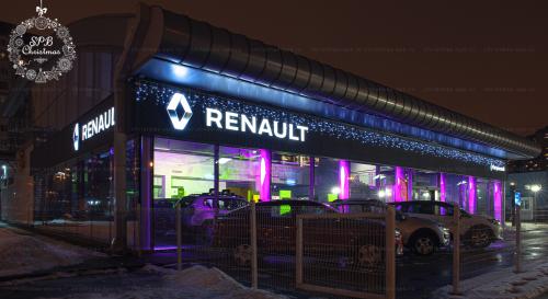 Новогодние оформление автоцентра Renault Петровский