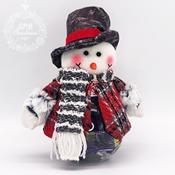 Новогодняя игрушка «Снеговик» с банкой под сладости (23см)
